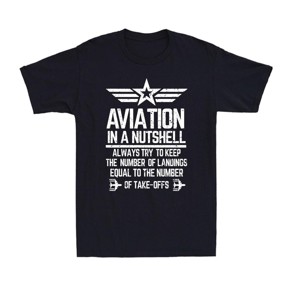 Aviation In A Nutshell Funny Aviation Pilot Airplane Flying Gift Men s T-Shirt M