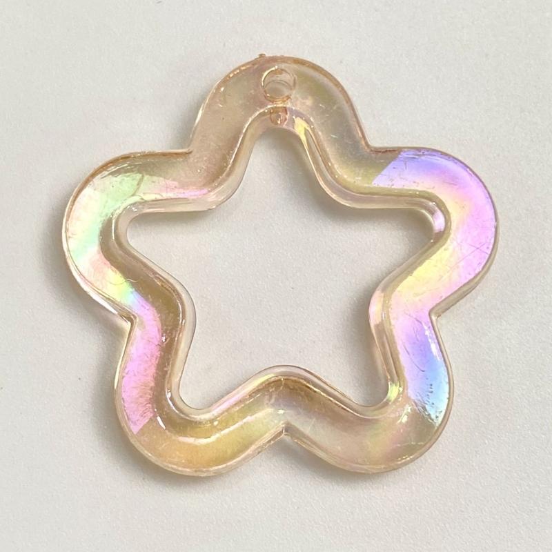 5Pieces 31mm Small Star Shape Pendant with Hole Crystal Star Loose Beads for Jewelry Making DIY Crfat Muitcolor Beads