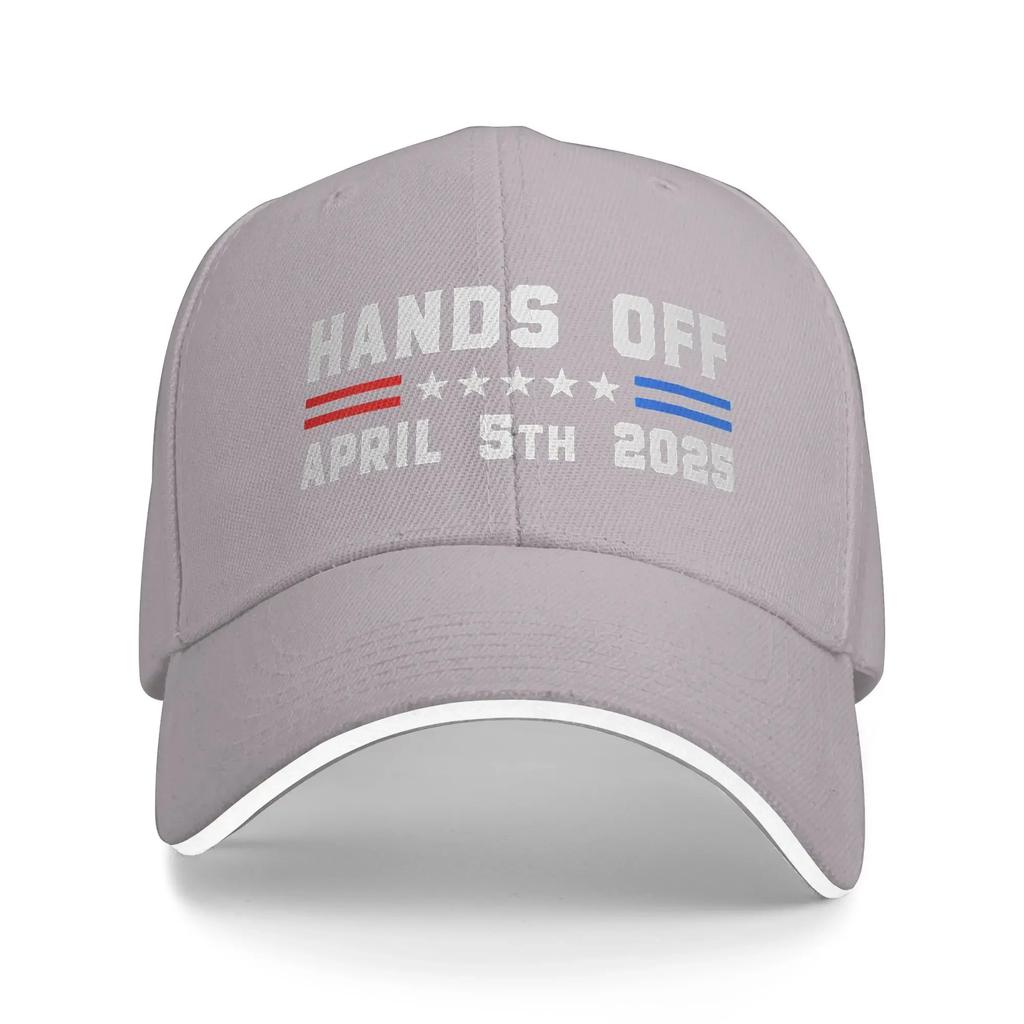 Men Women Hands Off Protest Statement April 5 2025 Hat Stylish Baseball Cap Sun Hat Daily Headewear Adjustable Fit