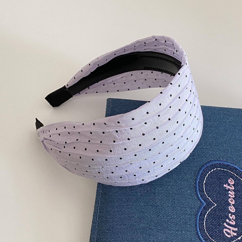 Korean Spring and Summer Fresh Wide-edged Polka Dot Headband Women's  New Pressure Hairpin Fashion Headband Hair Accessories
