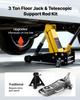 Low Profile Floor Jack, 3 Ton Capacity, Steel Racing Floor Jack with Single Piston Quick Lift Pump, Hydraulic Trolley Car Lift for Sports Cars,