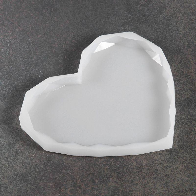 AEE4-5Pcs Silicone Coaster Moulds For Resin Cup Mats Mould Epoxy Casting Moulds Edge Heart Coaster Molds