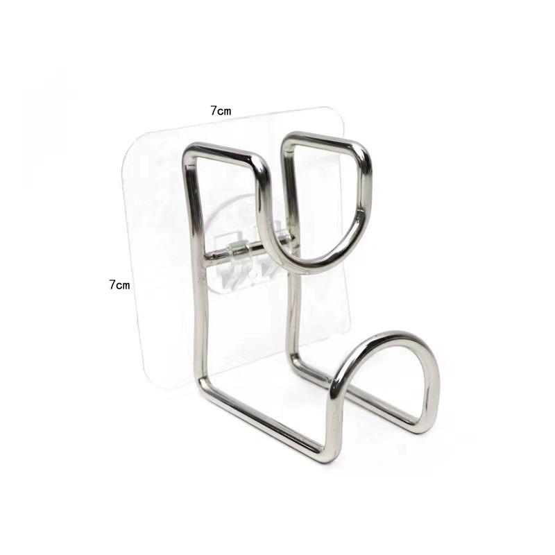 Punch-Free Bathroom Shelf with Hooks: Storage Rack for Kitchen & Bathroom Supplies.