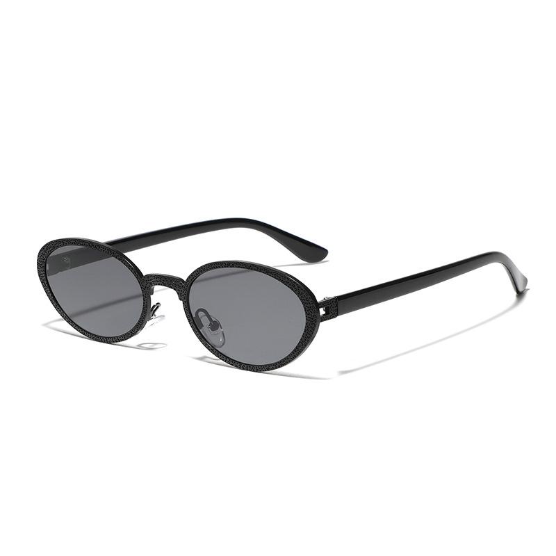 Glasses Metal Hammered Oval Retro Sunglasses Ins Wind Street Sunglasses Men