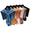 Korean Pure Color Knit Warm Shawl Winter Female Blouse Shoulders Fake Collar Cape Knotted Scarf Neck Guard Scarve for Women