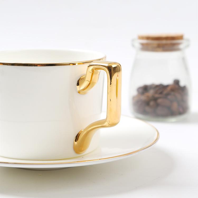 Bone China Gold Handle Coffee Cup Ceramic Afternoon Tea Garden Cup And Saucer Coffee Set