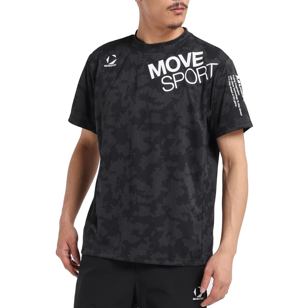 Move Sports Short Sleeve UV Training BK00 Men's T-Shirt, DESCENTE, Protection, Sweat-Wicking, Quick-Drying, Stretch, Shirt, (ST5SHTZ3MB)