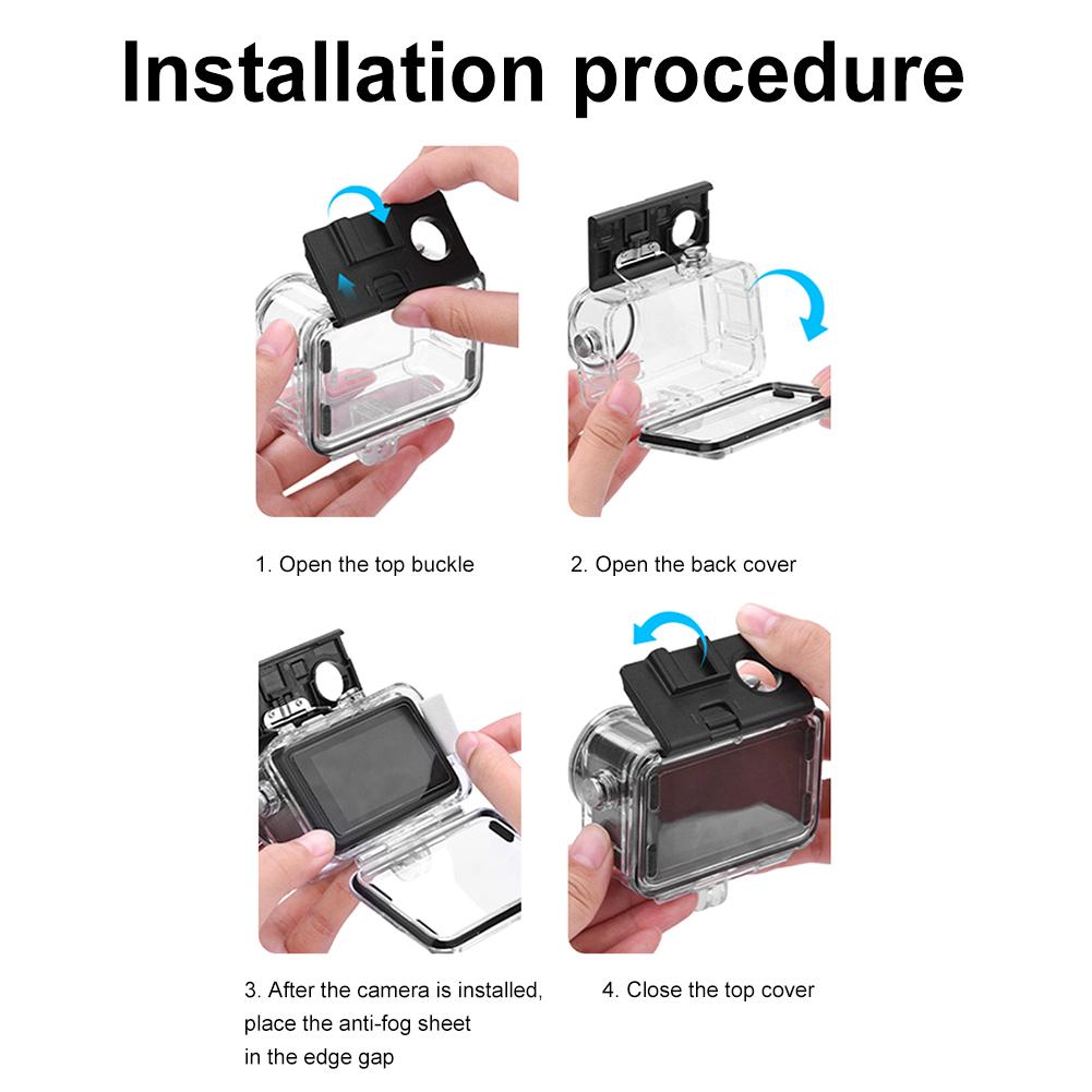 60M Waterproof Case Underwater Housing Diving Cover with Anti-Fog Sports Camera Dive Case for DJI Osmo Action 5 Pro/4/3