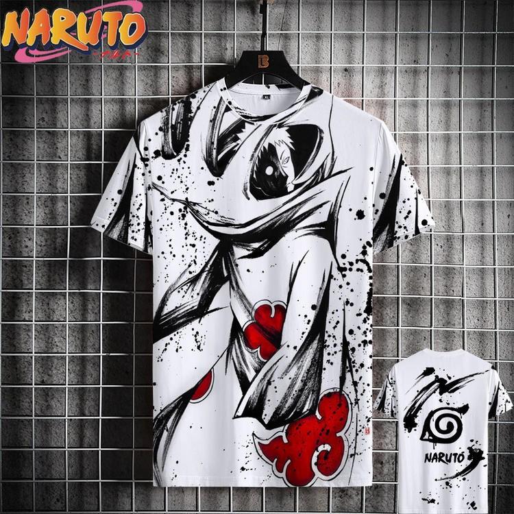 Sommer Rund Hals 3D Japansk Anime Trykket Topp Moteriktig Casual Kortermet Herre T-skjorter