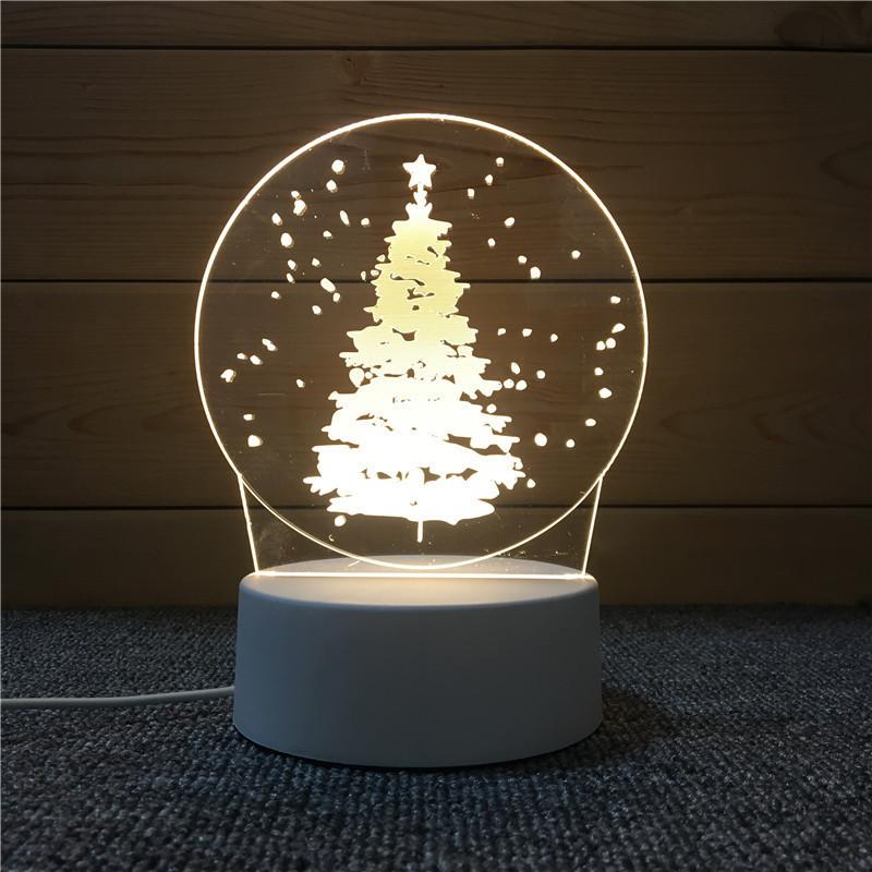 Christmas Claus Santa Tree Ferris Wheel 3d Creative Night Light Usb Straight Plug