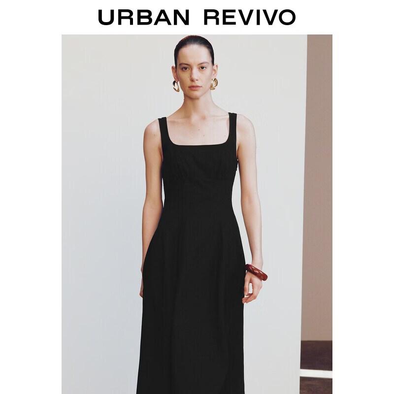 UR Women s U-Neck Pleated Waist Sleeveless A-line Dress XS