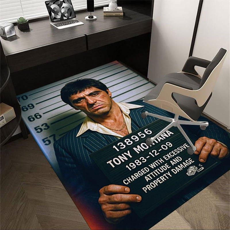 1 шт. Коврик для офисного кресла Scarface, Мягкий, Удобный, Всесезонный, Идеально подходит для дома, спальни или офисного декора, Идеальный подарок для 60cm by 90cm