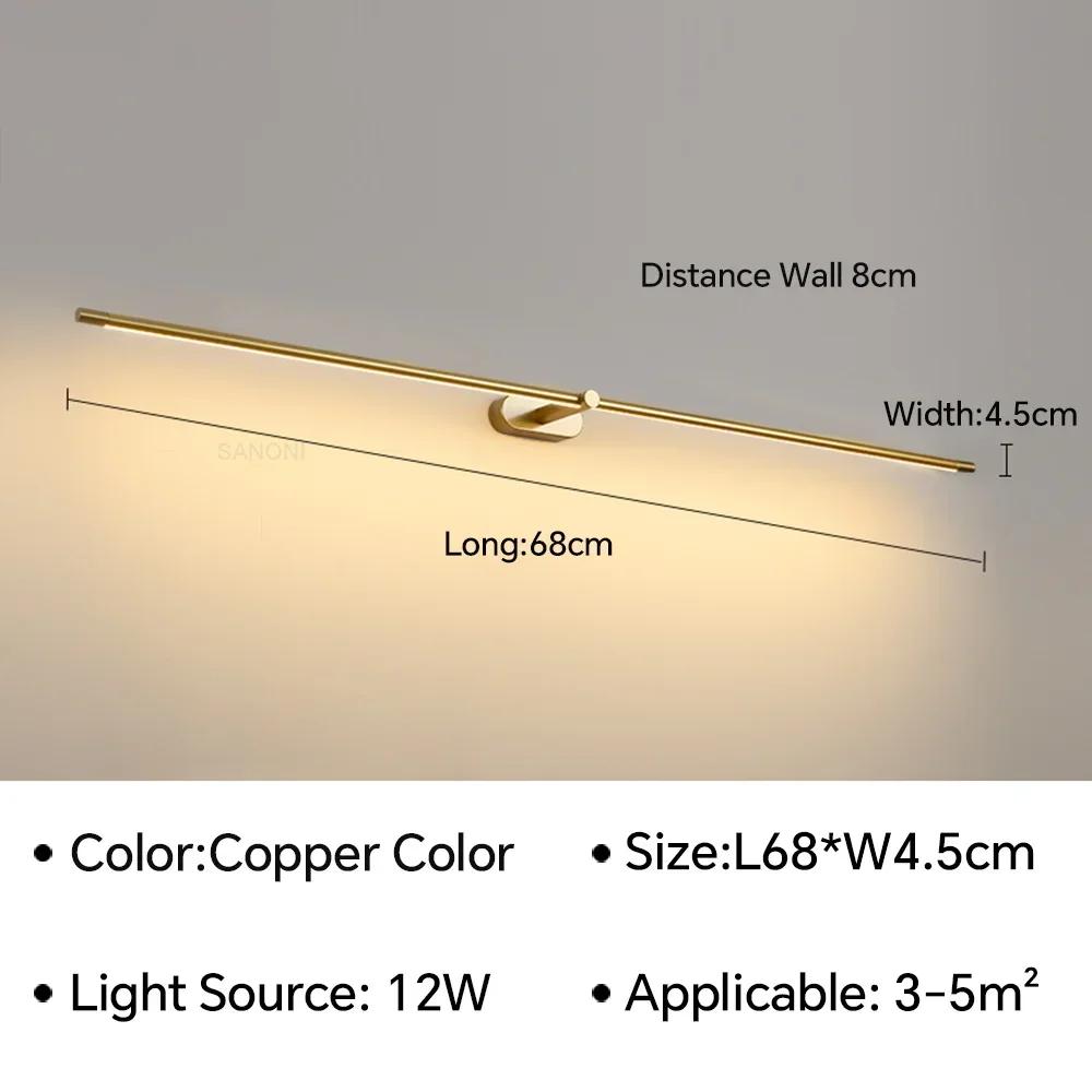 Nordic Slim Wall Sconce Lamp Bathroom Mirror Light