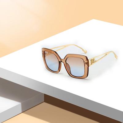Vintage Sunglasses Men Gradient Lenses Brown White Border Gold Jewelry Brand Sunglasses Luxury Designer Luxury Sunglasses Women