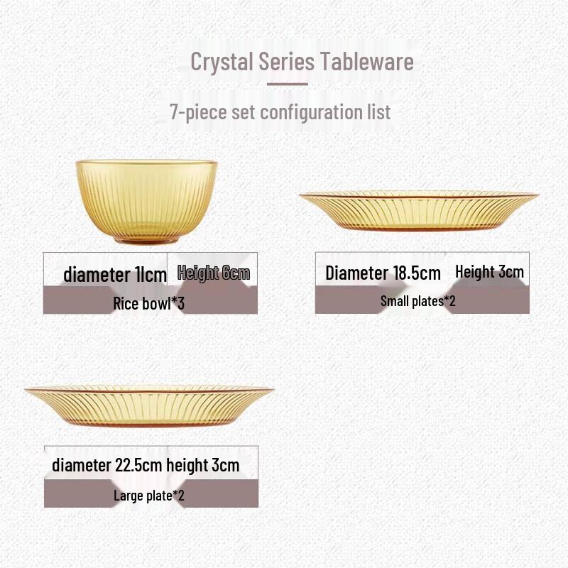 

VISIONS Corning Crystal Amber 7-Piece Dinnerware Set