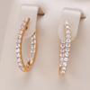 Rose Gold Color Earrings For Women Girl Fashion Geometric Natural Zircon Accessories High Quality Daily Jewelry
