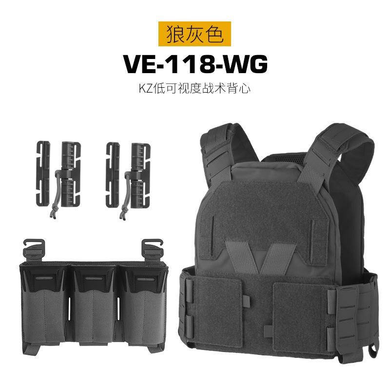 

Tactical Sub-Zero Plate Carrier Modular Molle Vest with MultiCaliber 9MM 6Pcs Long Mag/5.56 Triple Magazine Pouch WG