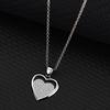 S925 Sterling Silver Micro Lnlay Heart -Shaped Love Necklace Simplicity Fashion Ladies Secklace Personality Jewelry Pendant