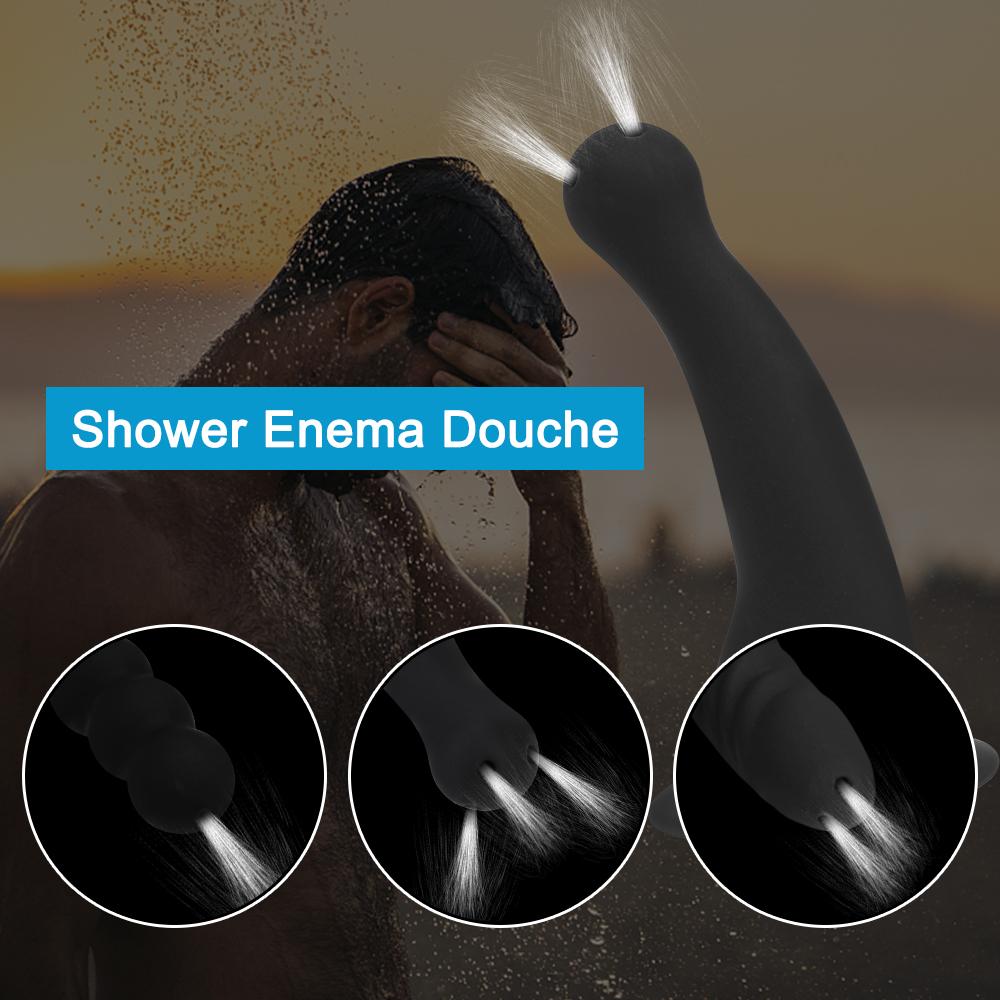 Anal Syringe Colonic Douche Nozzle Anal Enema Cleaner Vaginal Cleansing Shower Head Sex Products Silicone Vagina Wash