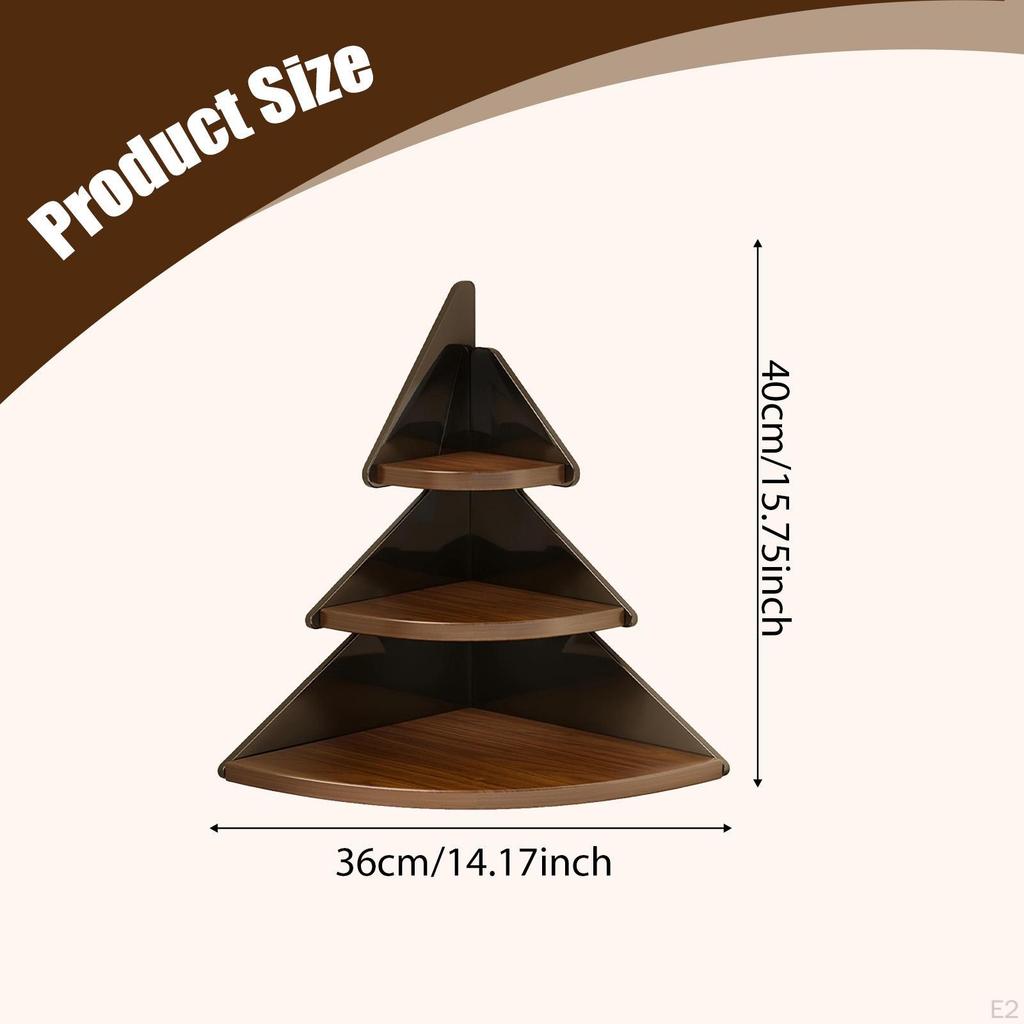 Acrylic Wooden Corner Shelf Display Rack Gift Organization Bowls Kitchen Counter Organizer Riser for