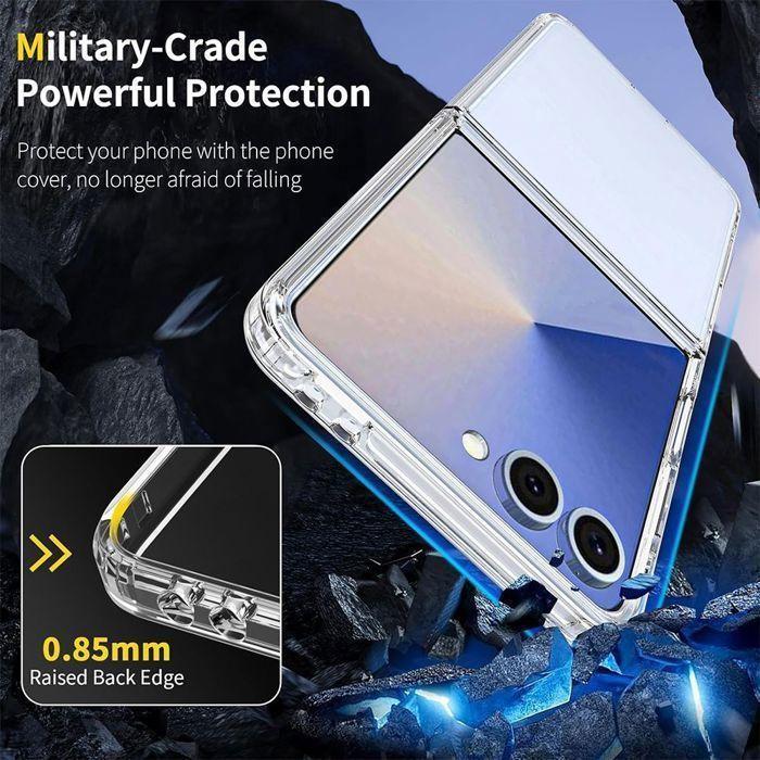Ochranný kryt - BOOLING - Samsung Galaxy Z Flip 7 - Nárazuvzdorný - Pevný - Průhledný
