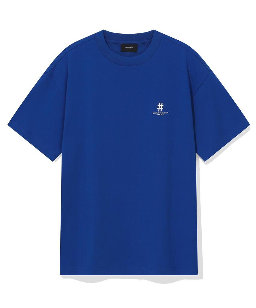 BEENTRILL Shake Hashtag Comfort Fit T-Shirt (Blue)