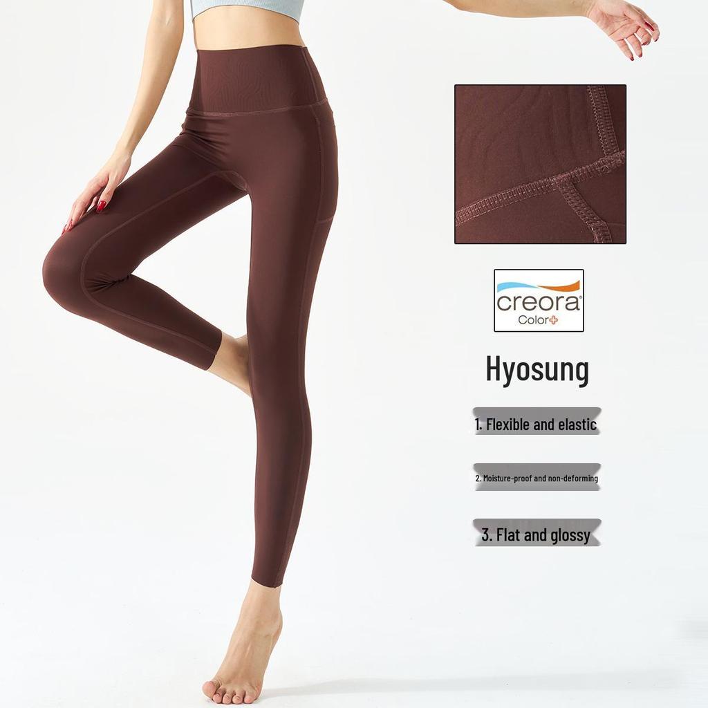 Nahtlose High-Waist-Yogahose mit Bauchkontrolle & Taschen für Damen