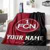 Name Custom 1.FC Nürnberg Logo Print Flannel Blanket High Quality Warm Comfortable Cover for All Seasons Perfect for Gifts Home Decor