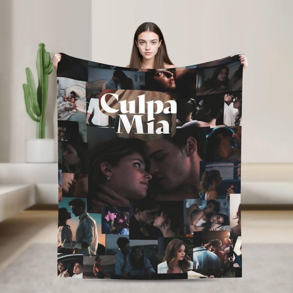 Film Culpa Mia Super Warm Blanket  Airplane Travel Plush Throw Blanket Comfortable Couch Chair Flannel Bedspread Sofa Bed Cover