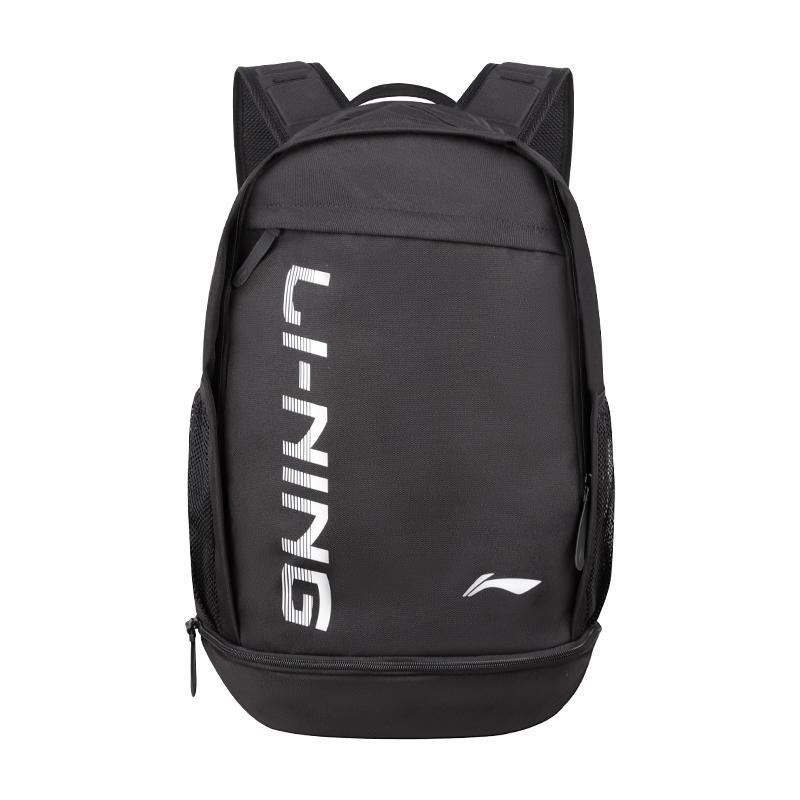 Li Ning Спортивный рюкзак большой вместимости, повседневный, модный, из полиэстера, мужской, черный YBSV109-1 Black