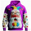 Christmas Men's Santa Claus 3D Cartoon Hooded Hoodies Sweatshirt Fashion Daily Crew Neck Home Party Gift  Drawstring Fall Winter