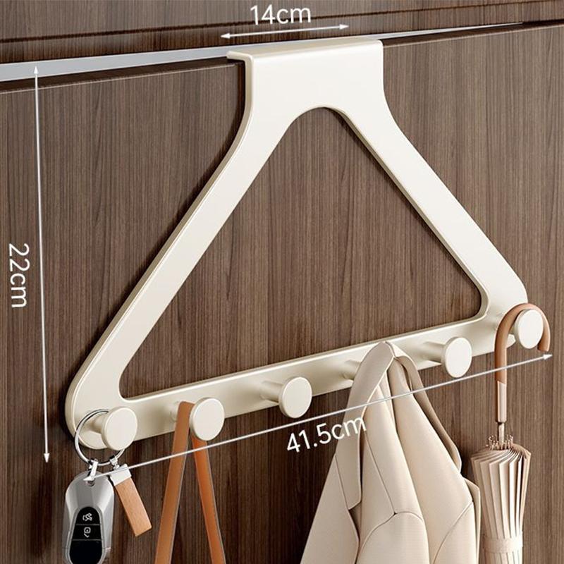 Triangle Over The Door Hooks,Carbon Steel Hanging Organizers Rack With 6 Hooks For Clothes Bags,Door Hanger For Bathroom Kitchen