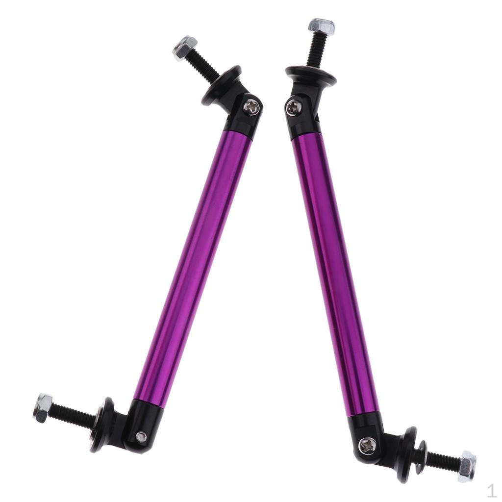 2Pcs Aluminum Alloy Car Front Lip Splitter Tie Rod 10cm 3.9inch