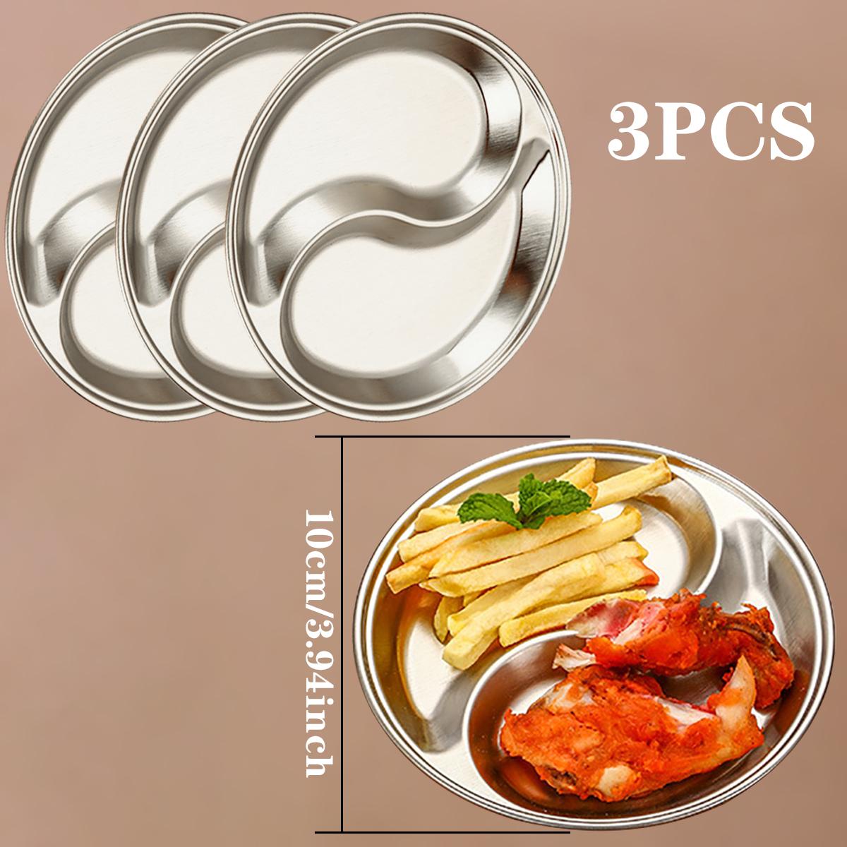 

3 шт. Нержавеющая сталь Соусница Тарелки для специй Соусники Поднос для подачи закусок Круглый Разделенный Поднос для макания масла и специй Маленькая тарелка