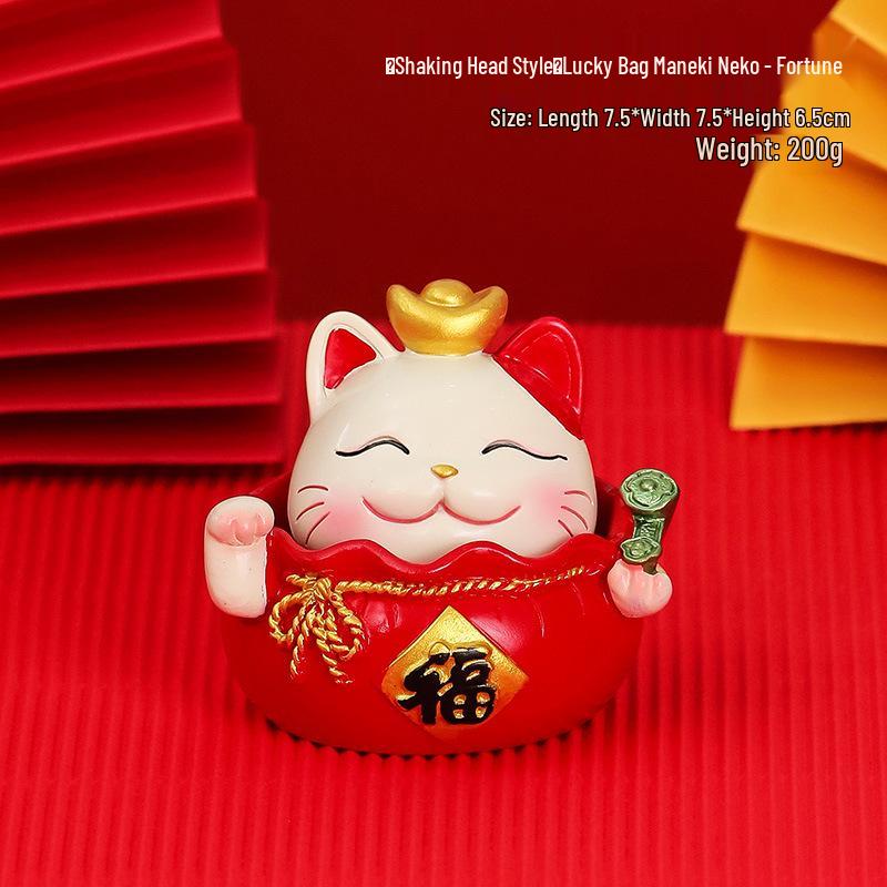 Lucky Cat Resin Mobile Holder - Cute Office Desktop Decoration Gift