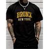 European Size Men'S Casual T-Shirt, Bronx, New York - Themed T-Shirt, Colorful Graphic Printed Pattern T-Shirt, Regular Fit,Round Neck, Elastic Fabric