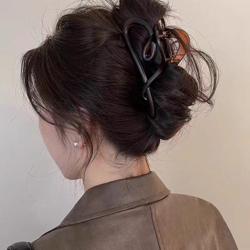 2025 Leopard Print High-End Large Shark Hair Clip for Women