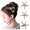 Summer Beach Headwear Hair Jewelry Starfish Hairpin Girls Barrettes Hair Clips Rhinestone Pearl