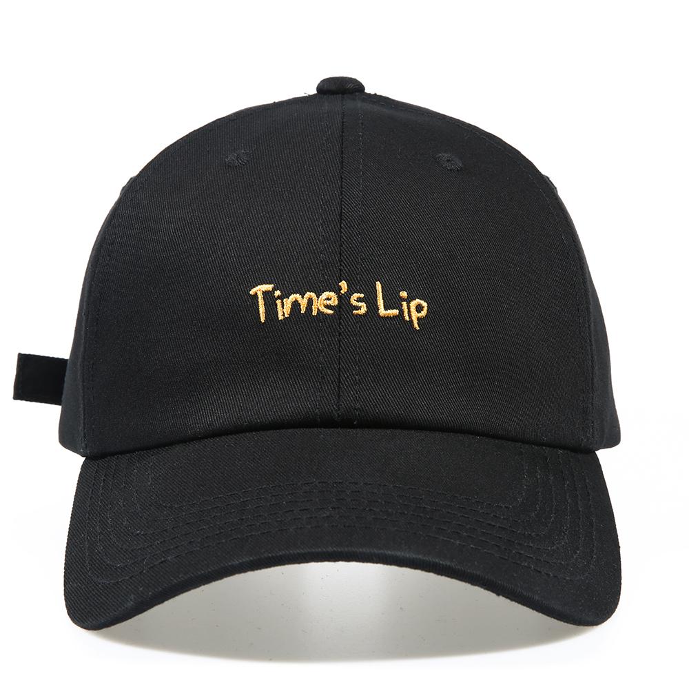 Taimseullib Cartoon Lettering Black Ball Cap Tbc06901