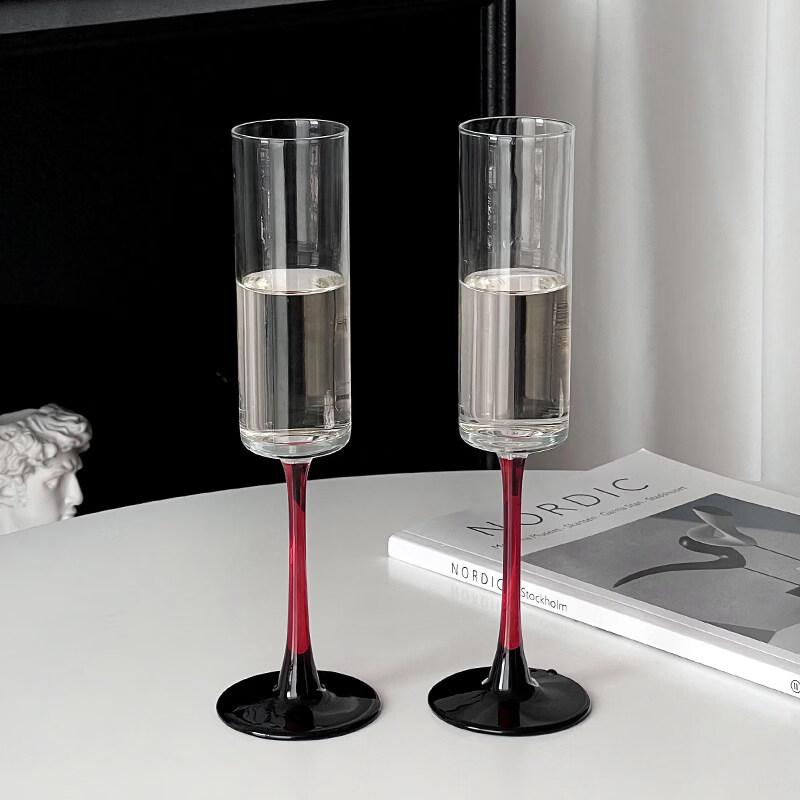ZISIZ Premium Red Stem Champagne Glass