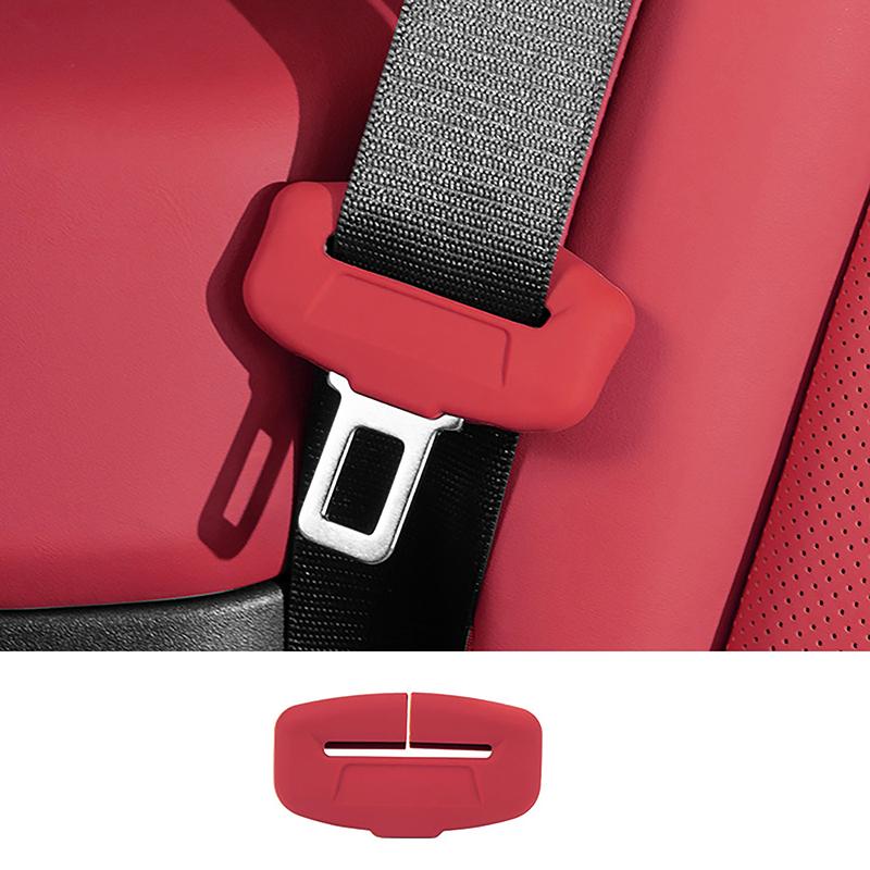 2Pcs Seat Belt Buckle Cover Anti-Scratch Rubber Car Seat Buckle Protector Clip Protection Cover Universal For Suv Sedan