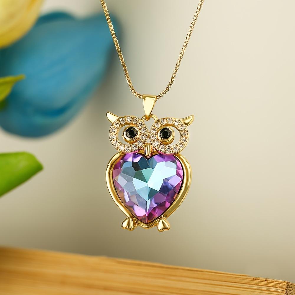 Crystal Owl Necklace for Women Creative European AmericanJewelry Accessory Gift
