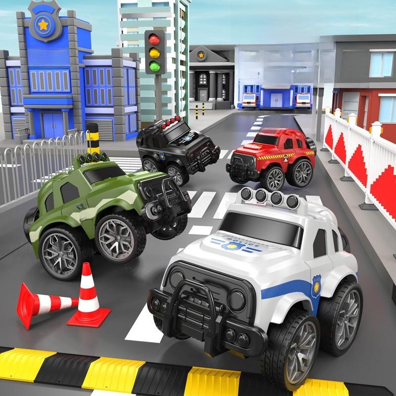 מכונית משטרה צעצוע לשטח עם סיבוב 360 מעלות למשחק ולמידה של פעוטות וילדים