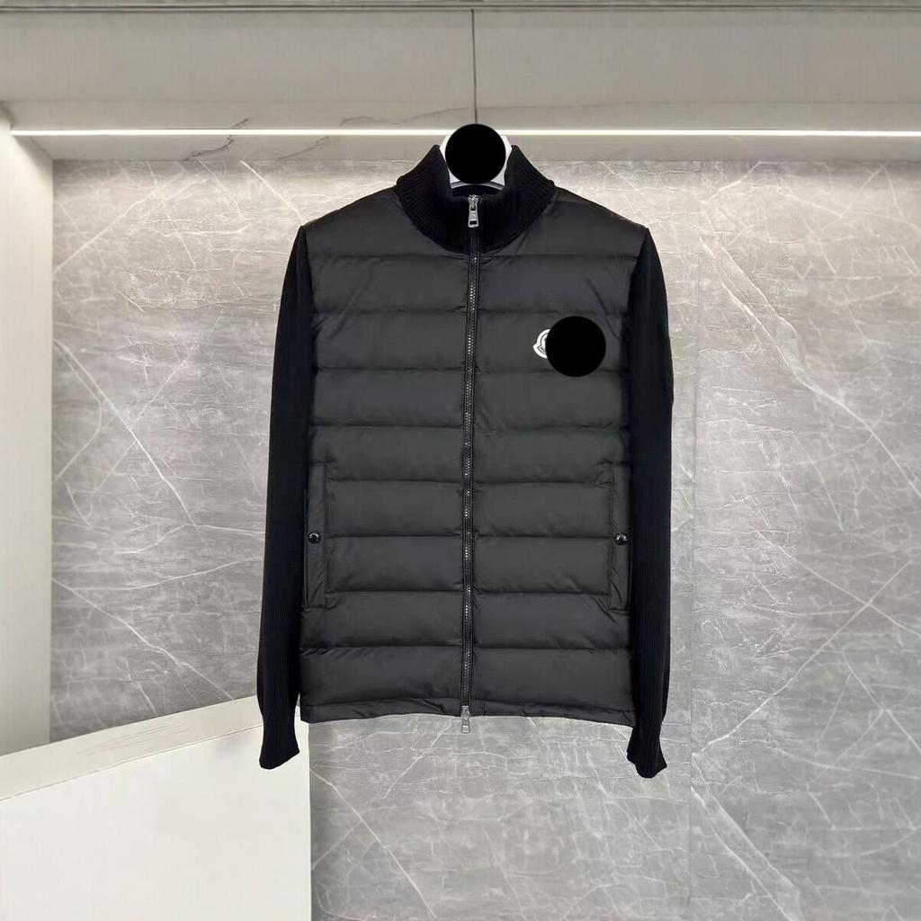 Autumn and winter new stand-up collar knitted splicing light down jacket women's short warm jacket