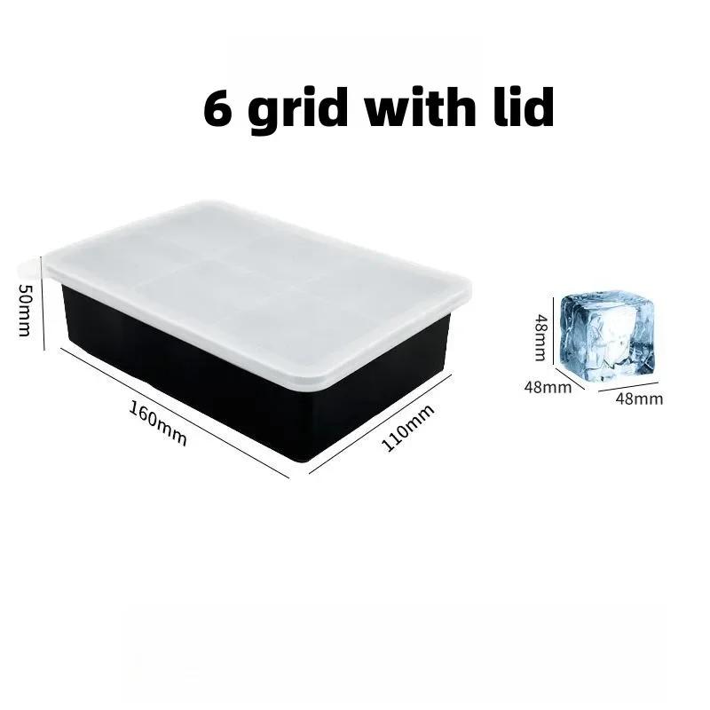 4/6/8/15 Grid Big Ice Tray Mold Giant Jumbo Large Food Grade Silicone Ice Cube Square Tray Mold DIY Ice Maker Ice Cube Tray