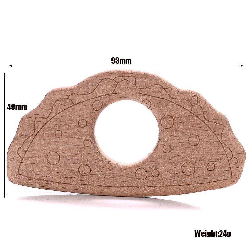1Pcs Baby Teether Wooden Food Grade Cartoon Animals Natural Beech Wood Teething for Baby Rodent Teether Necklace Nursing Toy