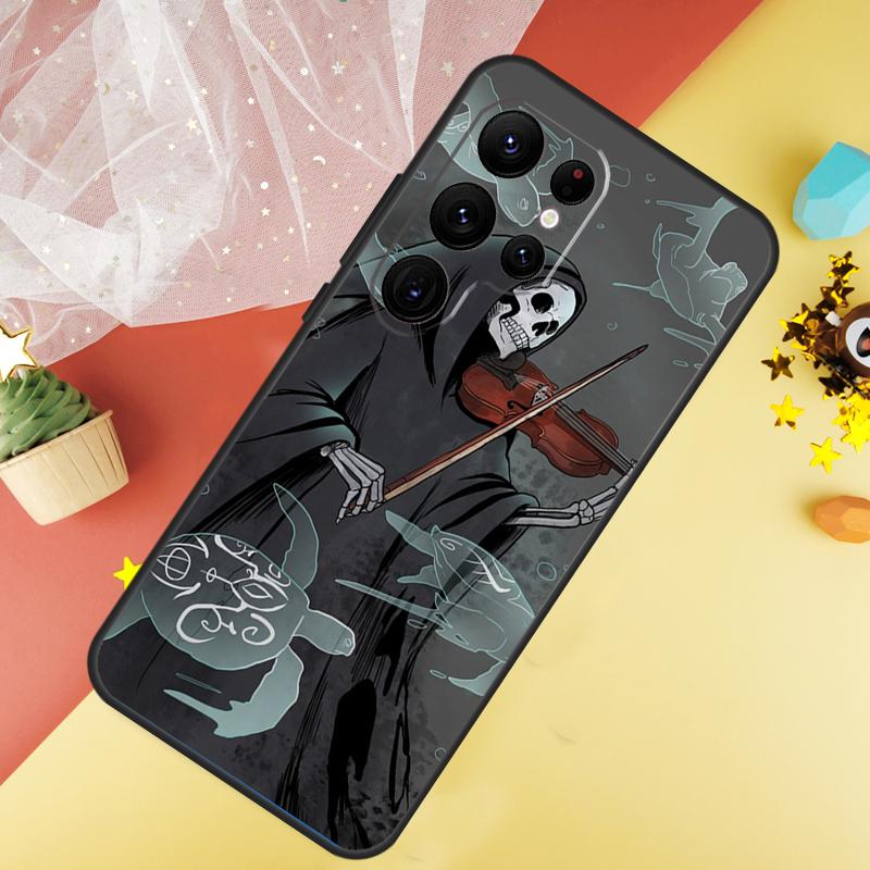 Music Violin Case For Samsung Galaxy S24 S23 S22 Ultra S21 S20 FE Note 20 Note 10 S8 S9 S10 Plus Cover