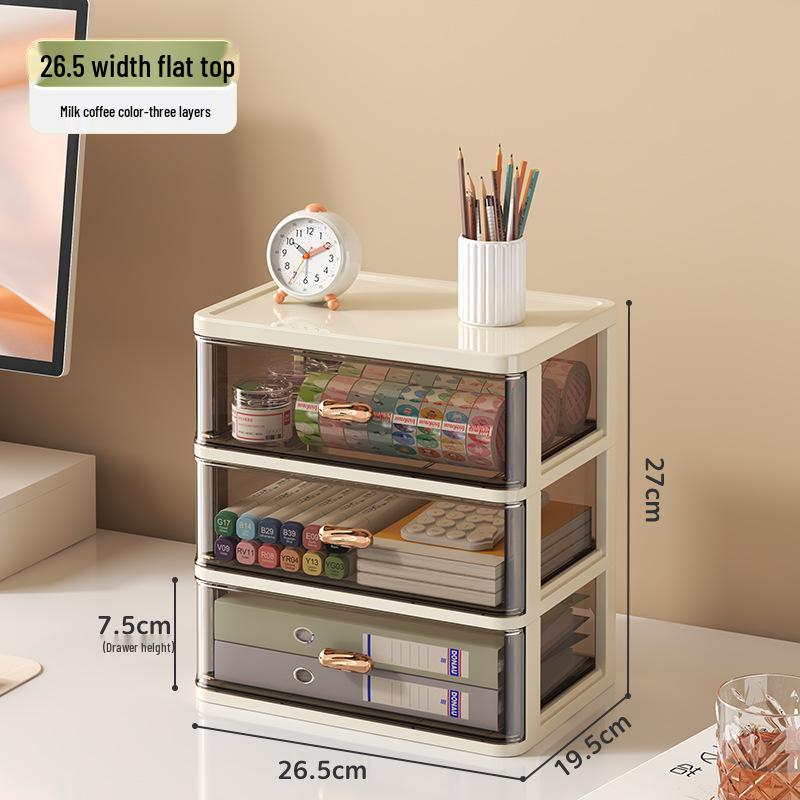 Transparent Multi-Layer Drawer Organizer for Office Desk Supplies