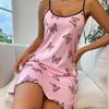 Sexy französisches Damen-Nachthemd mit Schmetterlings-Trägern und Bademantel-Set