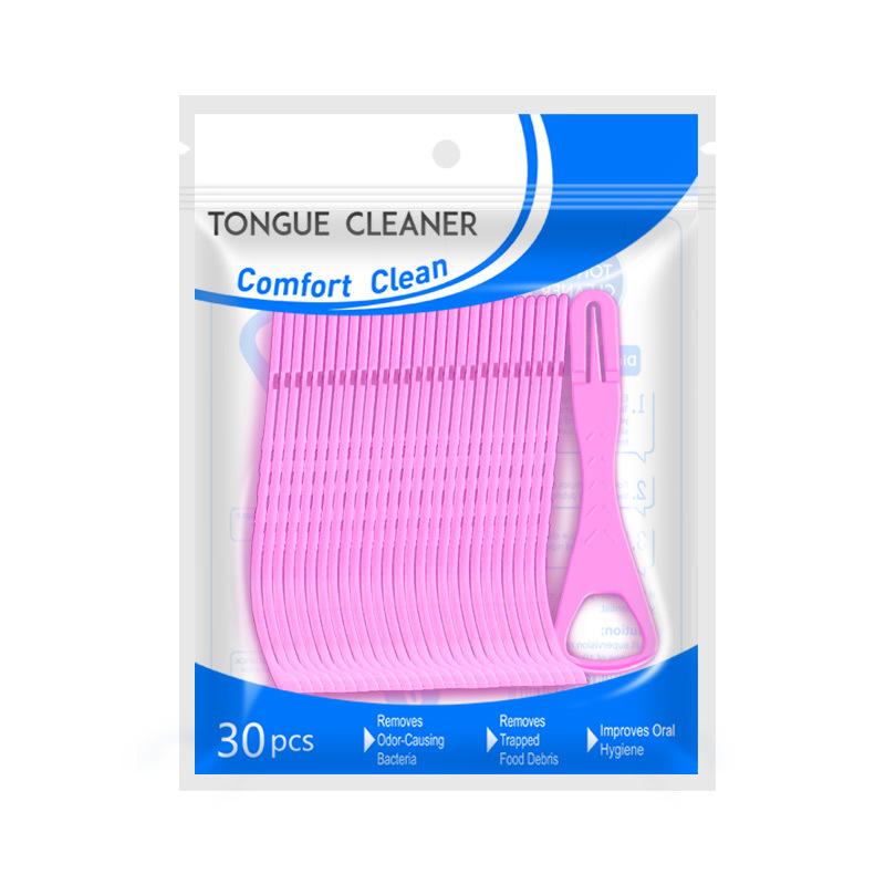 30 Pcs Disposable Oral Scrapers for Cleaning Tongue Coating